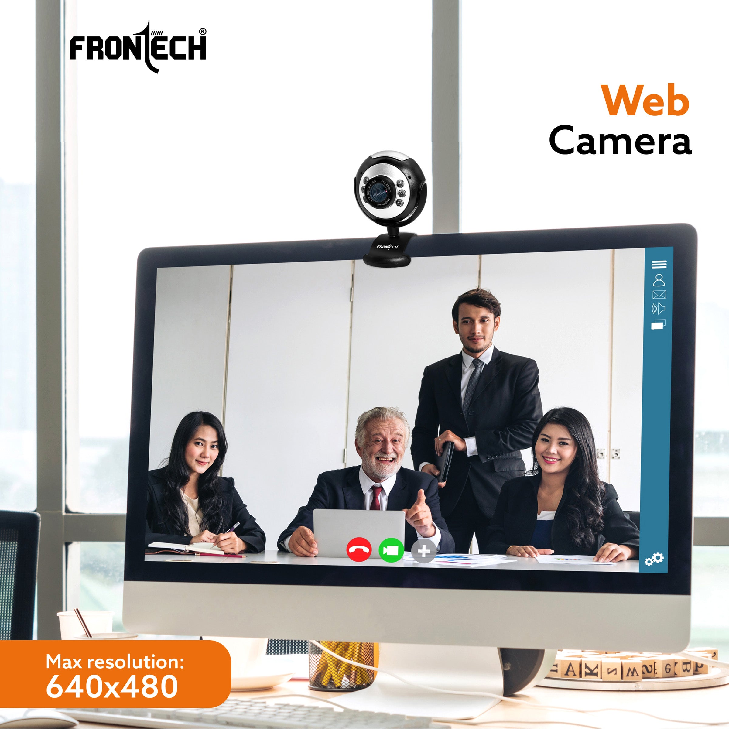 Frontech Digital Webcam with Built-in Mic & LED Lights (2251) Frontech Digital Webcam with Built-in Mic & LED Lights (2251)